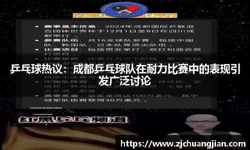 乒乓球热议：成都乒乓球队在耐力比赛中的表现引发广泛讨论